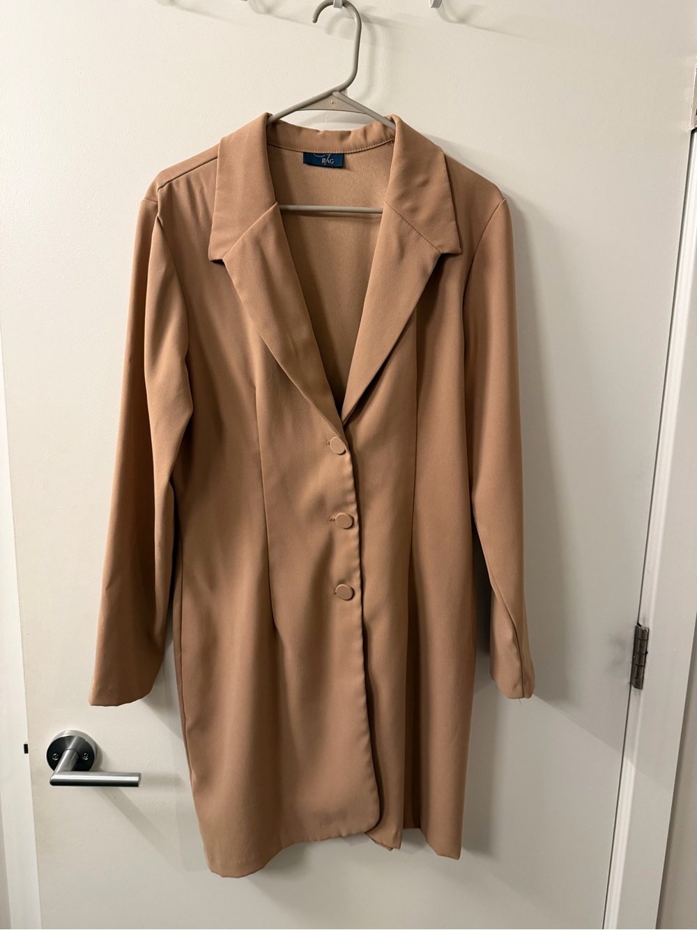Classic Tan Longline Blazer Coat - Unbranded